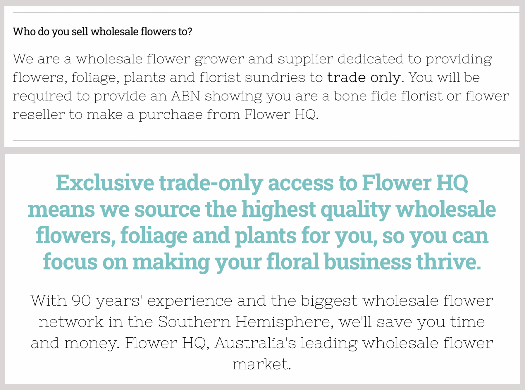 FLOWER HQ Trade Only